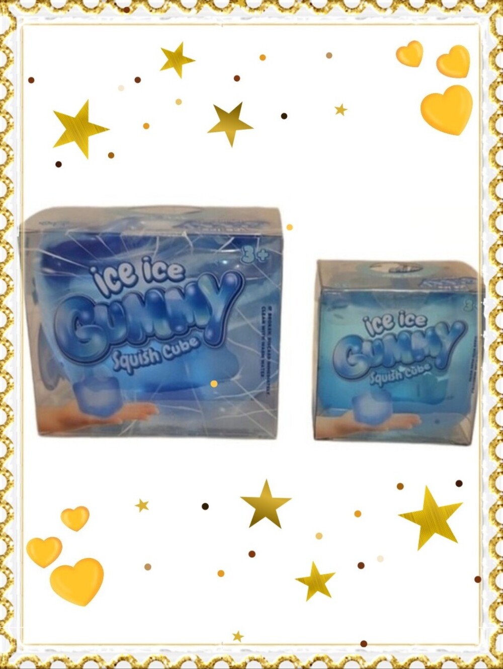 *Viral* Ice Ice GUMMY Squish Cubes (Set of 2) XL & Small- Blue